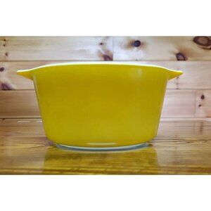 Vintage Pyrex 473 1 Quart Casserole Baking Yellow Round No Lid (625)